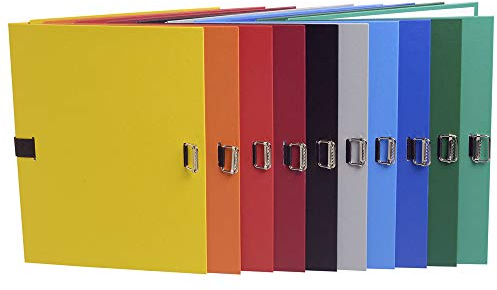 Exacompta 720E - Pack de 10 carpetas con goma con lomo extensible, multicolor