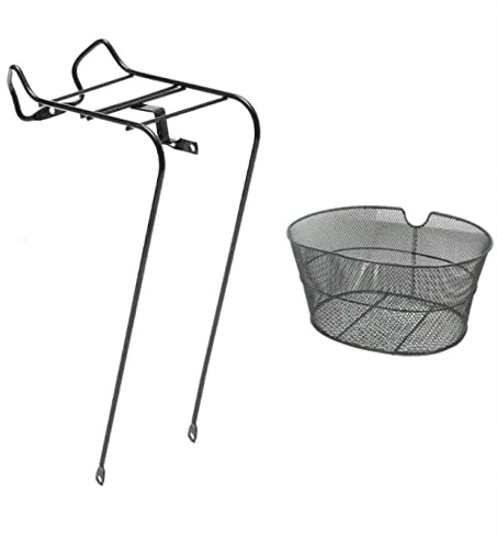 RMS Portapacchi + Cestino/Cesto Anteriore Nero Bici City Bike - Olanda - MTB