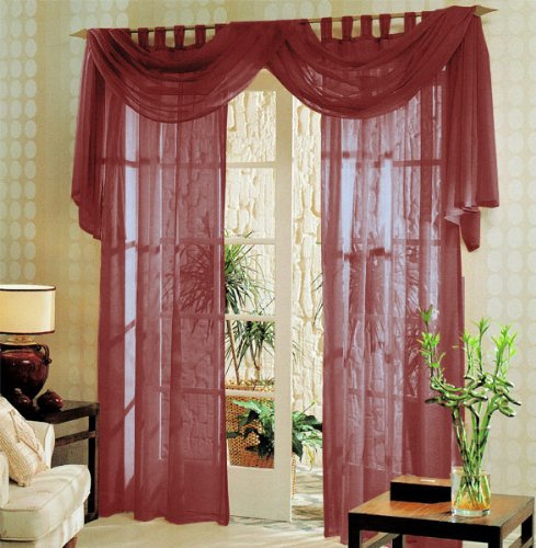 Voile komplett GARDINEN Set 3tlg., Bordeaux, 60999