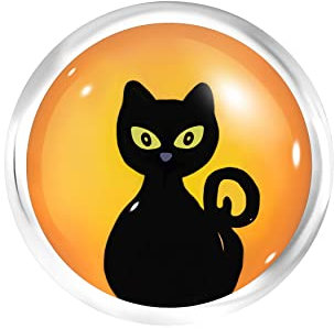 ANDANTE Chunk Click-Button Druckknopf (Black Cat - Schwarze Katze) für Chunk-Armbänder, Chunk-Ringe, Chunk-Schlüsselanhänger und andere Chunk-Accessoires