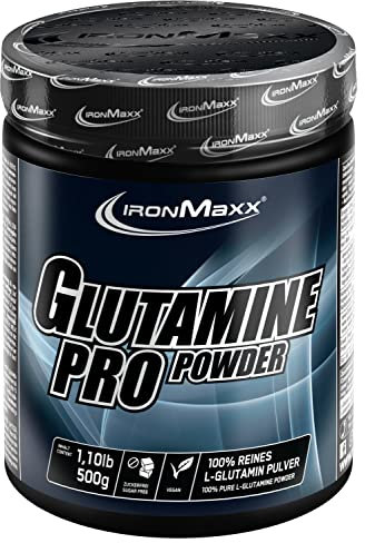 IronMaxx Glutamin Pro Powder Vegan - 500 g Dose | Geschmacksneutrales L-Glutamin Pulver | ideal nach intensiven Trainingseinheiten
