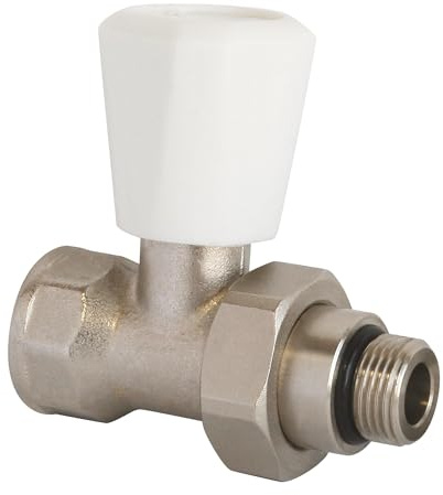 SOMATHERM FOR YOU, Robinet de radiateur droit 3/8 nickelé avec réglage manuel, étanchéité par joint torique, température max 100°C, pression 10 bars, compatible tous radiateurs
