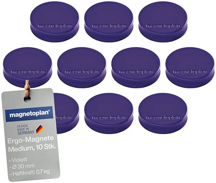Ergo Magnete Medium, Durchmesser 30 x 8 mm, 10 Stück, violett
