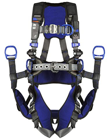 3M 1113192 DBI-SALA ExoFit X300 Comfort Tower Climbing Positioning Suspension Safety Harness, Telecommunications Fall Protection,Back,Front,Hip D-Rings,Auto-Locking Quick Connect Leg,Chest Buckles, L