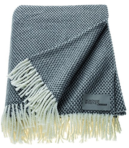 Schöner Wohnen Kollektion Zen Plaid Tagesdecke 140x200 cm • Weiche & Waschbare Kuscheldecke anthrazit • Bettüberwurf