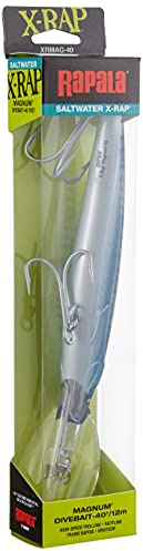 Rapala - X-Rap Magnum Angelköder - Angelzubehör mit großer Tauchschaufel - Salzwasser Spinnköder- Lauftiefe 9m - Fischköder 16cm, 72g - Hergestellt in Estland - Silver