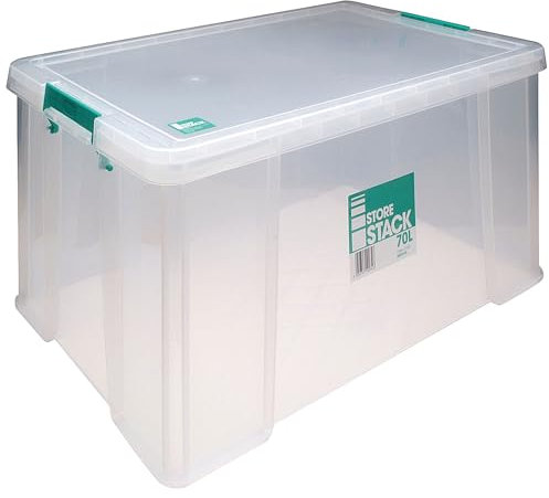 StoreStack 70 Litre Storage Box W660xD450xH320mm Clear RB90126