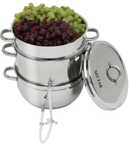 Kitchen Crop Multi-Use Steam Juicer & Roaster Set - Induction Friendly, Stainless Steel Lid, 8 Quart Capacity