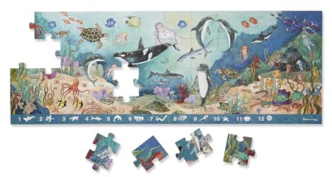 Melissa & Doug Search and Find Beneath The Waves Floor Puzzle (48 pcs, Over 4 feet Long) - FSC Certified