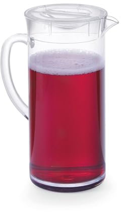 HENDI Saftkanne, Glaskaraffe, Glaskrug, Inhalt: 2L, ø120x(H)250mm, SAN Kunststoff