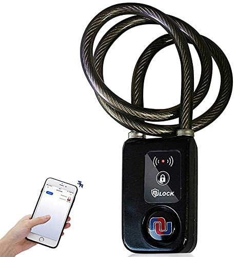 Nulock Keyless Bluetooth Bike/Motorcycle/Gate Lock IP44 Splash-Proof Cycling Lock with 110db Alarm, 0.38 Diameter 31-inch Braided Steel Cable (2025 Version)