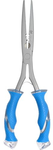 CUDA 10.25 Titanium Bonded Stainless Steel Freshwater Long Needle Nose Pliers #18113 Durable Fishing Hooks Remover, Ring Splitter with Crimper & Mono & Fluorocarbon Cutter