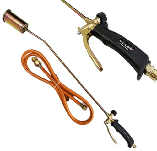 Pro Propane Butane Gas Torch Weed Burner Hose Regulator Roofers Plumbers Kit