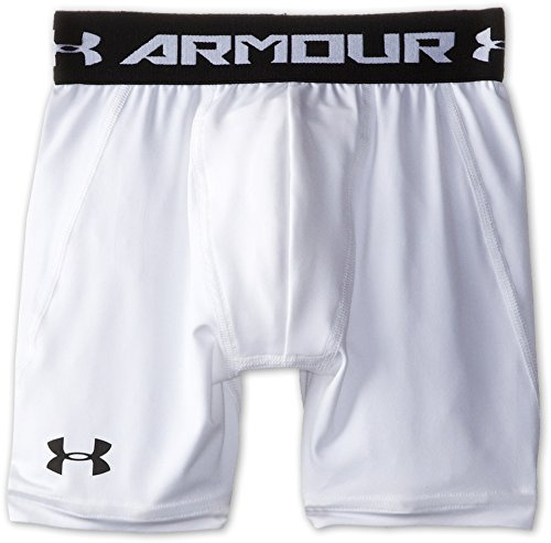 Under Armour Boy's Mid Shorts - White, Small/Youth