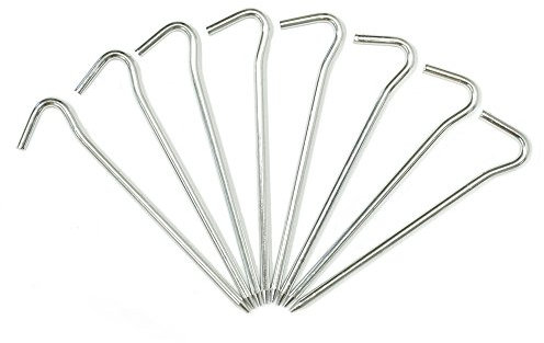outdoorer Alu Peg, Zeltheringe aus Alu, Erdnagel, 18 cm Heringe, 8er Aluhering Set mit Transportbeutel