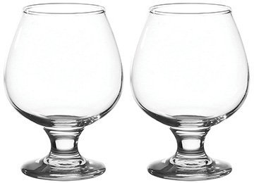 Set of 2 Large 390ml Stemmed Brandy Glasses