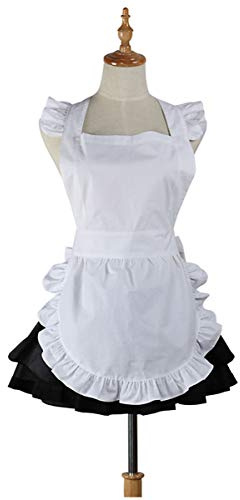 Love Potato Cute White Retro Kitchen Restaurant Women Aprons for Women Girls Waitress Apron for Gift