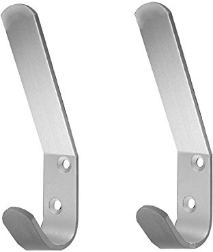 10 Pack of Double Hat and Coat Hooks Aluminium Dress Robe Garment Hangers Hook
