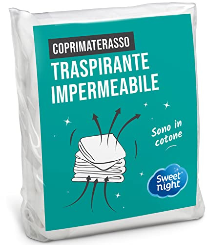 SWEET NIGHT - Protège Matelas 90x190 cm | Bouclette en Coton | Alèse Imperméable et Absorbante | Respirant et Silencieux