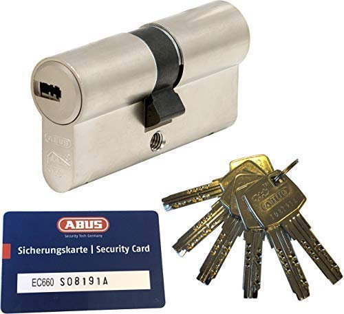 ABUS EC660 Profil-Doppelzylinder Länge (a/b) 50/50mm (c=100mm) mit 6 Schlüssel, mit Sicherungskarte