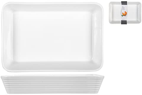 Home Pirofila Rettangolare, Porcellana, Bianco, 35x24 cm