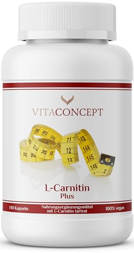 Vitaconcept I L-Carnitin 2000 mg (Tagesdosis) I 140 Kapseln hochdosiert I laborgeprüft I Vegan