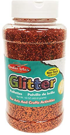 Creative Arts by Charles Leonard Glitter, 16 oz. (1 Lb.) Bottle, Orange (41165)