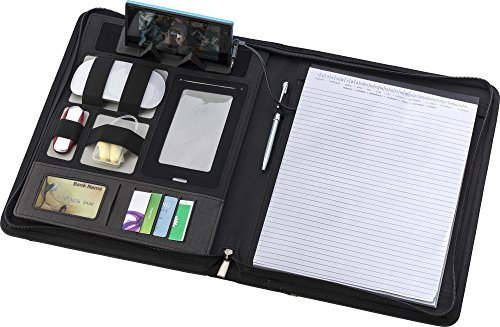 Dokumentenmappe mit Powerbank 5000 mAh Portfolio Schreibmappe A4 Konferenzmappe