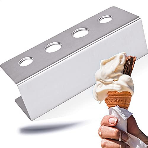 Acier inoxydable – Cornet de glace gaufre gaufré support de glace avec 4 trous 2 x 26 mm, 2 x 31 mm,