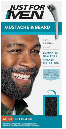 Just For Men Mustache & Beard #M-60 Jet Black Color Gel (Pack of 6)