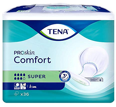 TENA Comfort Super Pads - Pack of 36, White