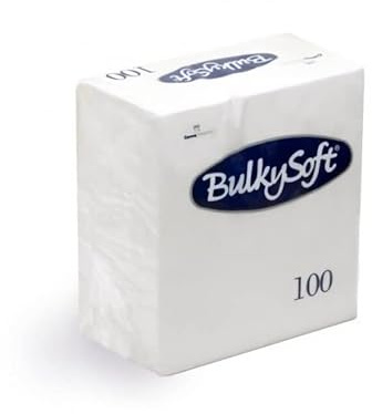 PARTYRama 100 White Bulky Soft Napkins 40 cm 2ply Parties Birthday Must Paper Serviettes Tissue Travel Pack