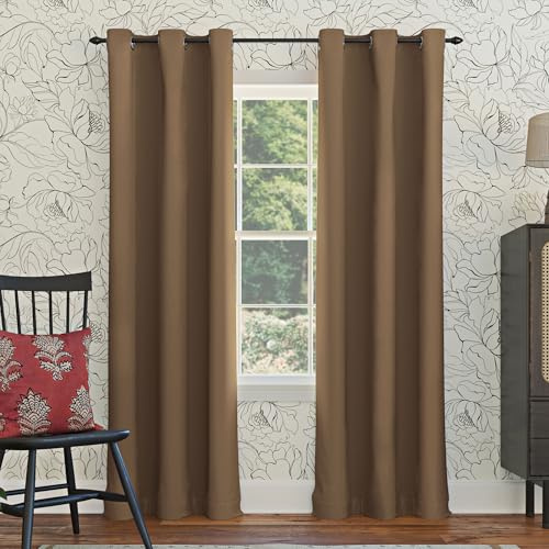 Sun Zero Easton Energy Saving Blackout Grommet Curtain Panel, 40 x 84, Barley