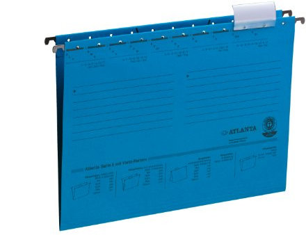 Atlanta Serie E Hängemappe A4, Jalema 2655024600, Hängetasche für Akten, Hängeregister, 25er Packung, blau