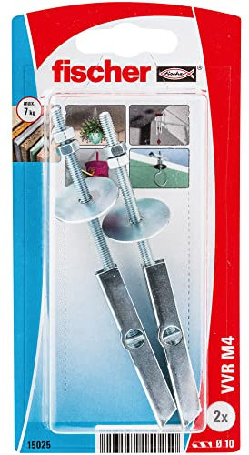 fischer| blister taco vuelco VVR M4 K- Tacos Compatibles con Placas de Yeso PLADUR®, escayola- colgar ventilador techos,lampara de techo. 2 uds.