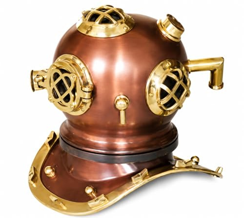 Nautical Replica Hub barn unisex 15 cm SCUBA hjälm – samlarobjekt nautisk mässing och stål skrivbordsfärdig dekor dykare dykarhjälm
