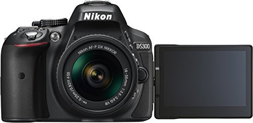 Nikon D5300 Kit con objetivo AF-P 18-55mm VR - Cámara réflex digital de 24.2 Mp (pantalla 3.2, estabilizador óptico, grabación de vídeo Full HD), color negro - [Versión europea]
