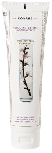 KORRES Almond & Linseed Haarmaske für trockenes + strapaziertes Haar, mit Mandelöl, reichhaltige Aufbaupflege, vegan, 125 ml