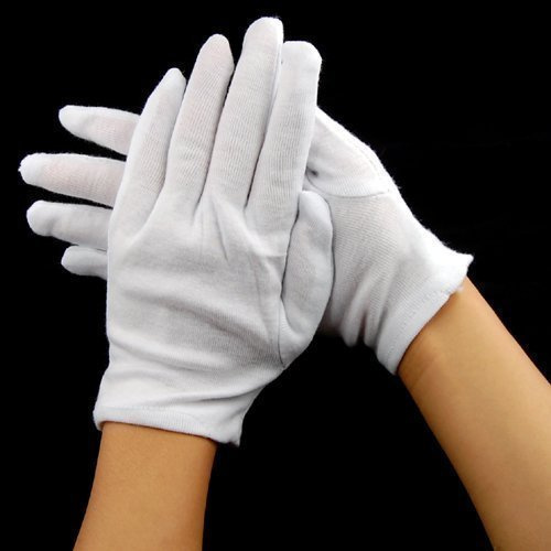 Accessotech Lot de 12 paires de gants en coton pour hydratation Blanc