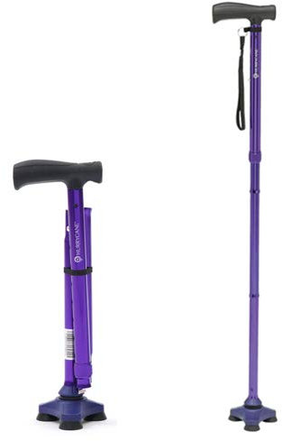 Canne de marche Hurrycane tout terrain, pliante, sangle de poignet