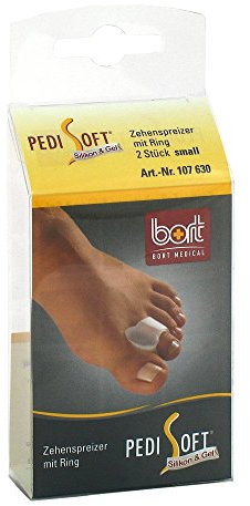BORT 107 630 small PediSoft Zehenspreizer mit Ring aus Gel 2 Stück, small, transparent
