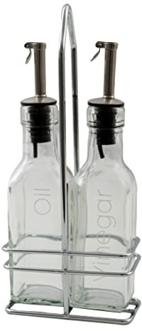 Point-Virgule Huilier et Vinaigrier Rechargeables, Bouteille Huile et Vinaigre avec Bec Verseur, en Verre, 150 ML