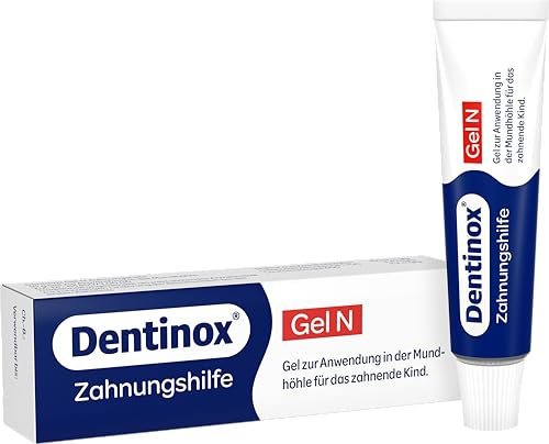 Dentinox Gel N Zahnungshilfe - Zuckerfrei mit entzündungshemmender Kamillentinktur - Die millionenfach bewährte Hilfe beim Durchbruch der ersten Zähnchen, Geschmacksneutral - 10g