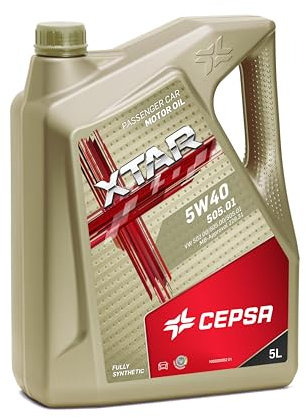CEPSA 513923077 XTAR 5W40 505.01 Lubricante Sintético para Vehículos Gasolina y Diésel, 5 L