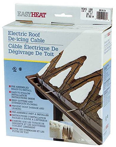 Easy Heat 20' 120V 5W Roof Shingle Down Spout Gutter De-Icing Cable ADKS100