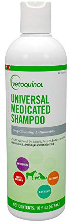 Vetoquinol Universal Medicated Shampoo for Dogs, Cats and Horses, 16oz