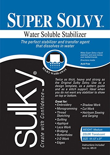 Sulky 102122 Super Solvy Water-Soluble Stabilizer, 19.5X36
