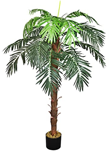 Decovego Palmizio Palma Cocco Pianta Albero Artificiale Plastica 140 cm