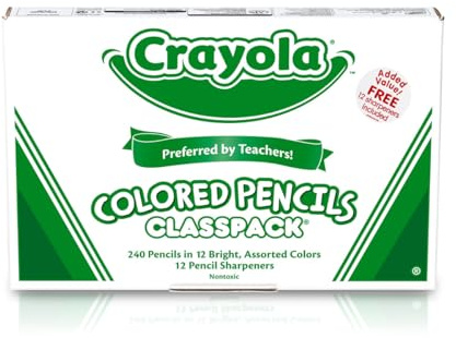 Crayola Colored Pencils Classpack (240 Ct), Bulk Classroom Supplies, Colored Pencils for School, 12 Assorted Colors, Nontoxic