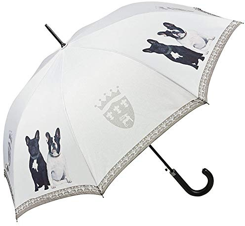 VON LILIENFELD® Parapluie Canne Grand Robuste Ouverture Automatique Chien Bouledogues français